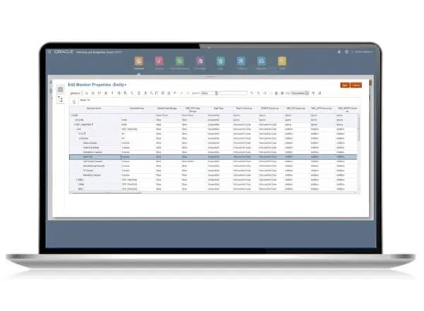 An image of a laptop screen showing a spreadsheet.