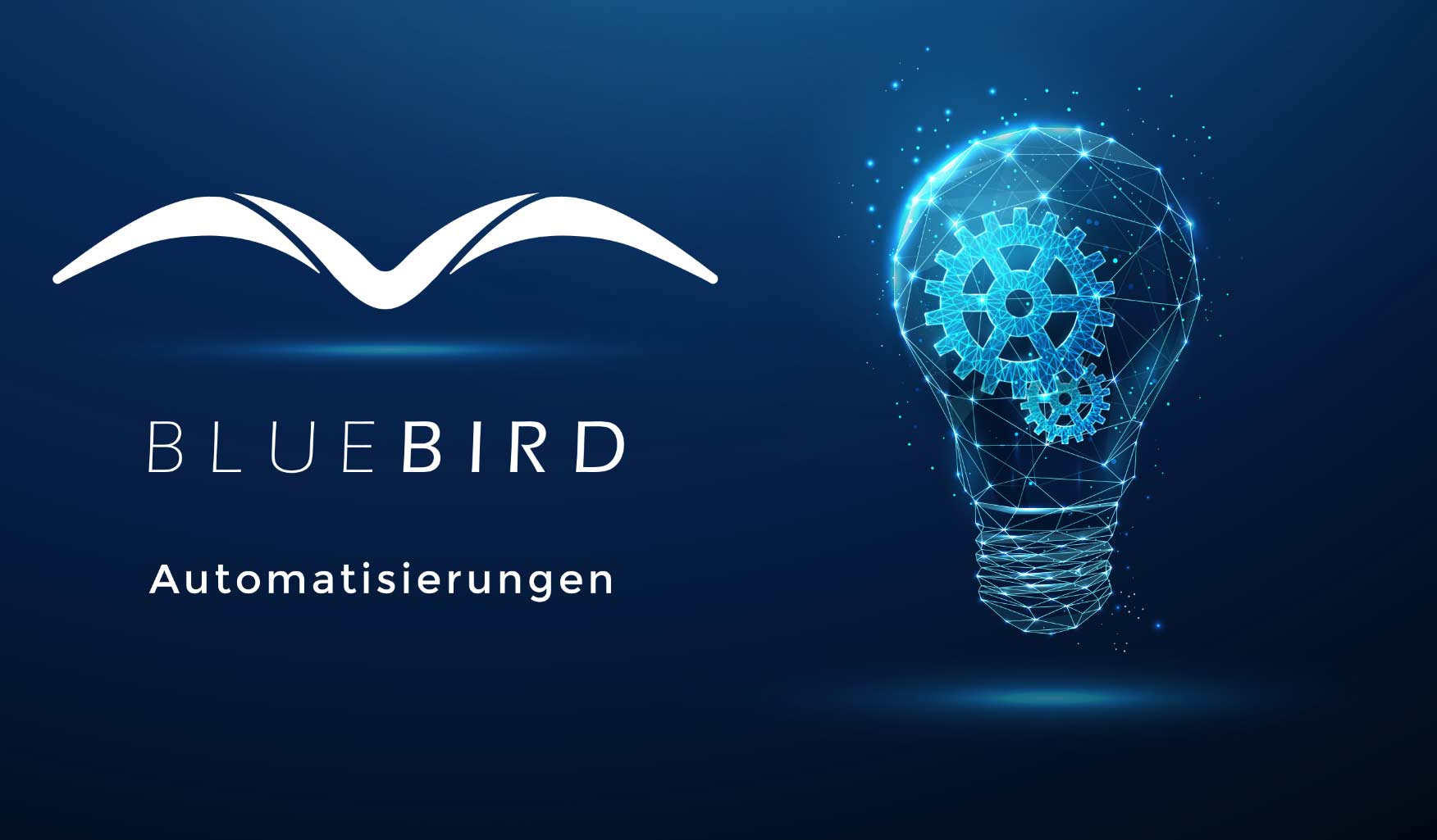 Das Bluebird-Logo mit einer Glühbirne im Hintergrund.