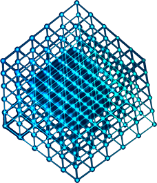 An image of a blue hexagonal structure.