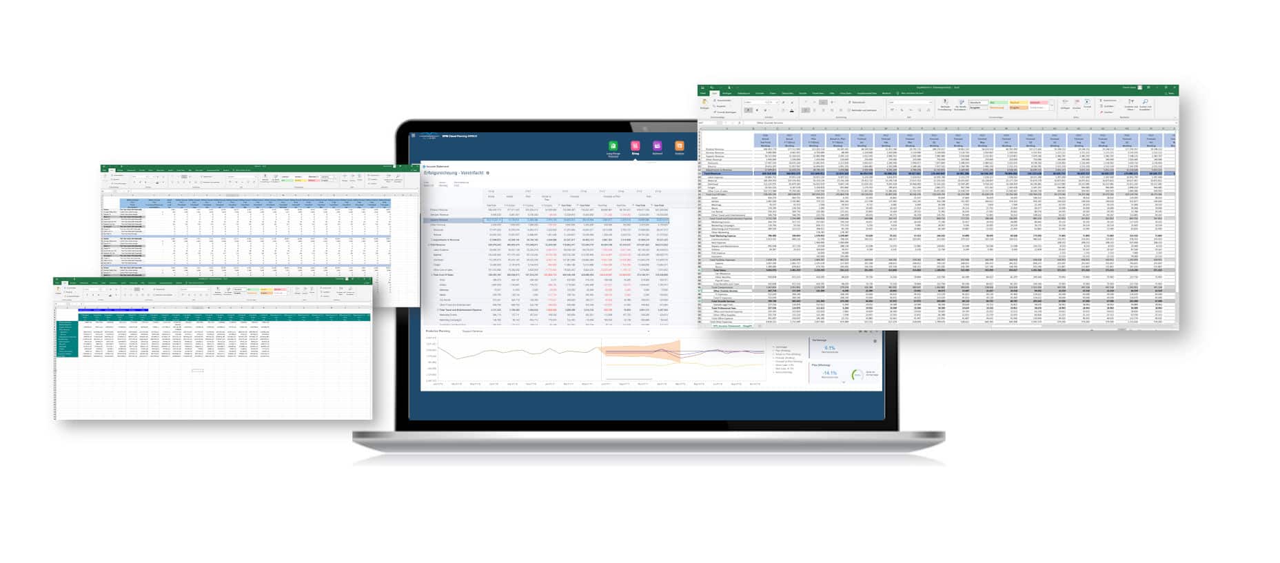 A laptop and a tablet with a spreadsheet on it.